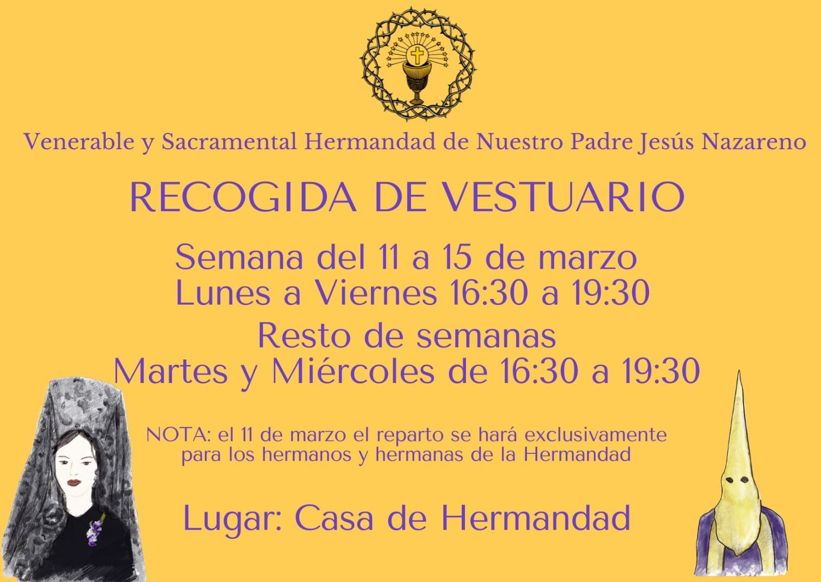 Recogida de vestuario